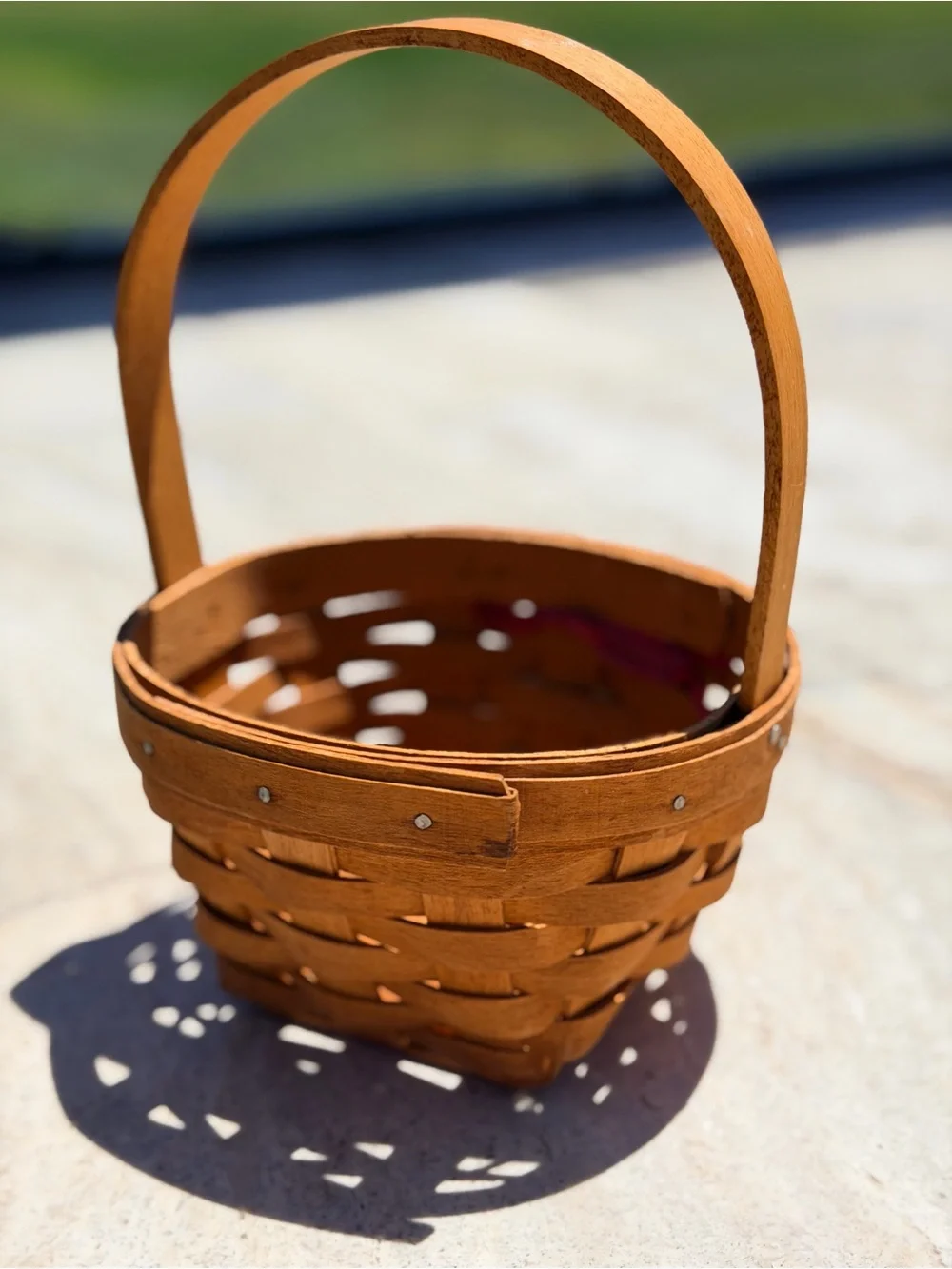Longaberger 1998 Mothers Day Rings & Things Basket+Pottery Tie On